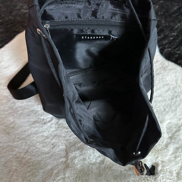 Standard 199//1 Mini Black Nylon Flap Backpack - Picture 9 of 16
